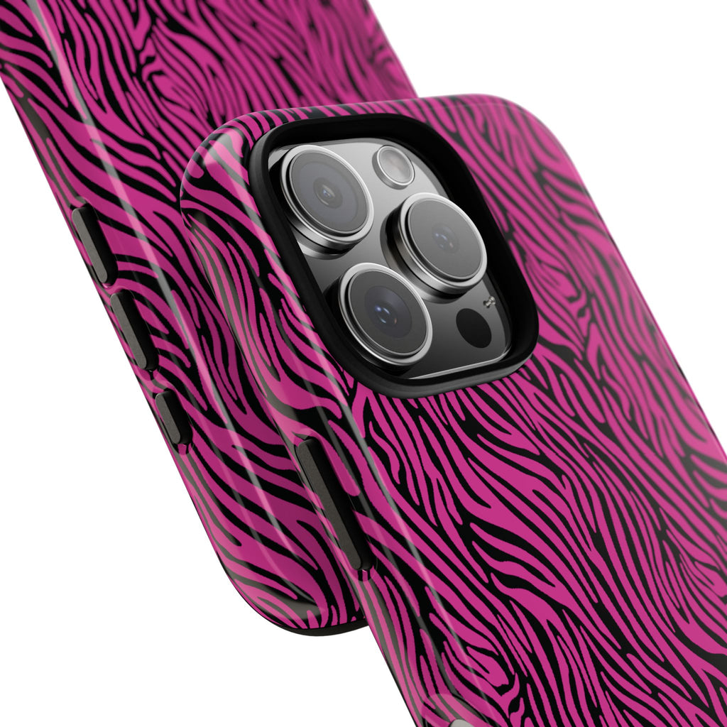 Pink Zebra Tough Phone Case for iPhone, Galaxy, or Google Pixel