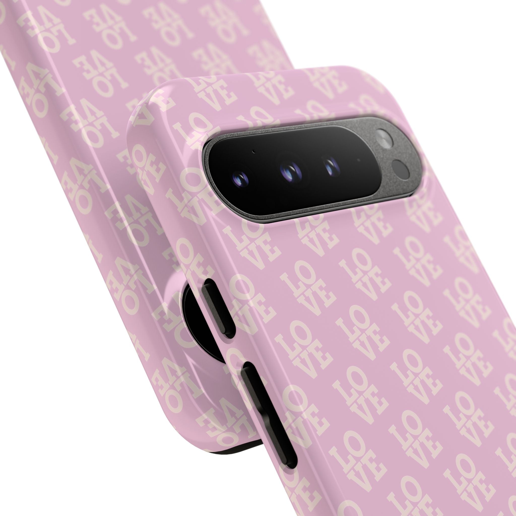 LOVE Pink Tough Phone Case for iPhone, Galaxy, or Google Pixel