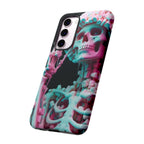 Neon Pink Skeleton (Black) Tough Phone Case for iPhone, Galaxy, or Google Pixel