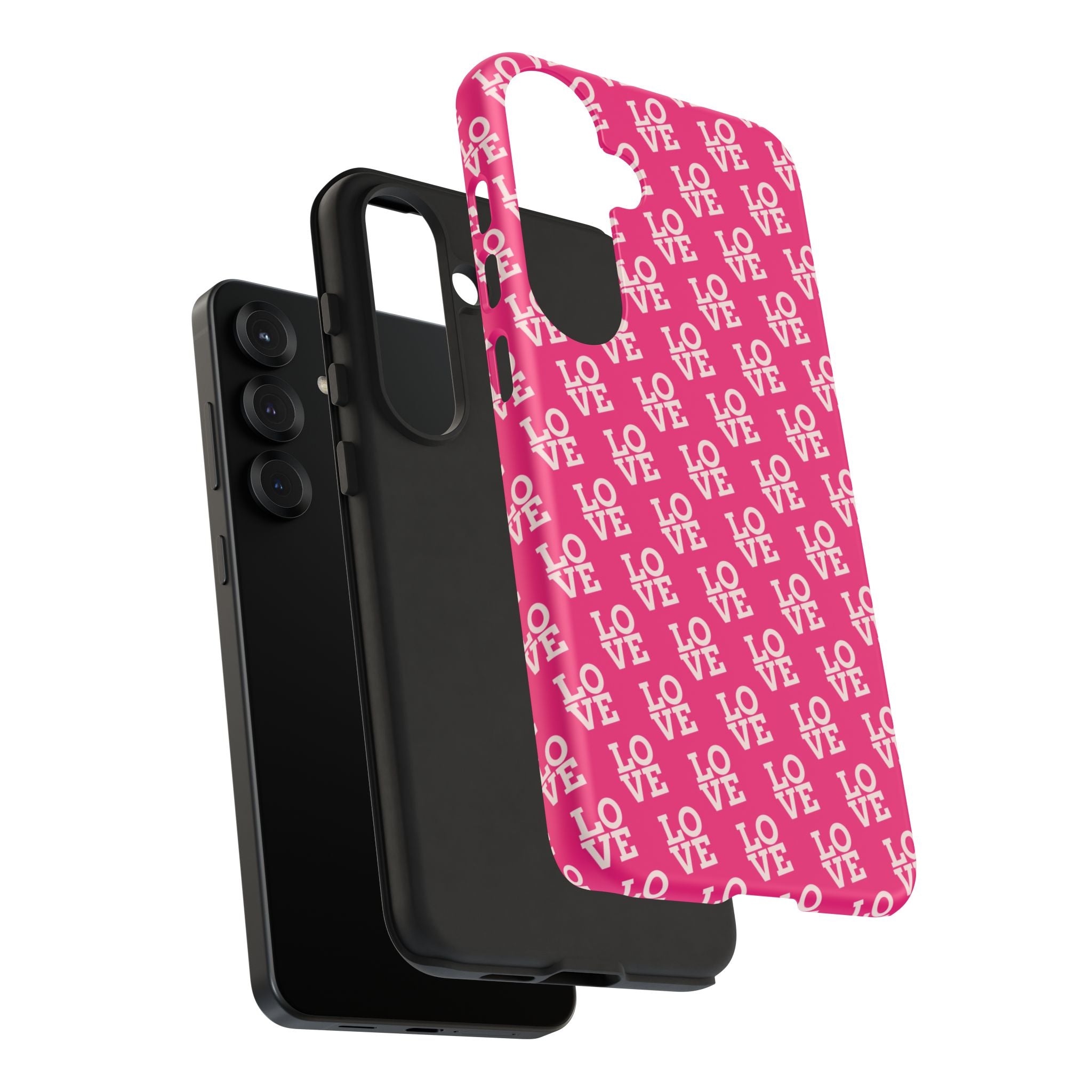 Vibrant Pink LOVE Tough Case iPhone, Galaxy, or Google Pixel
