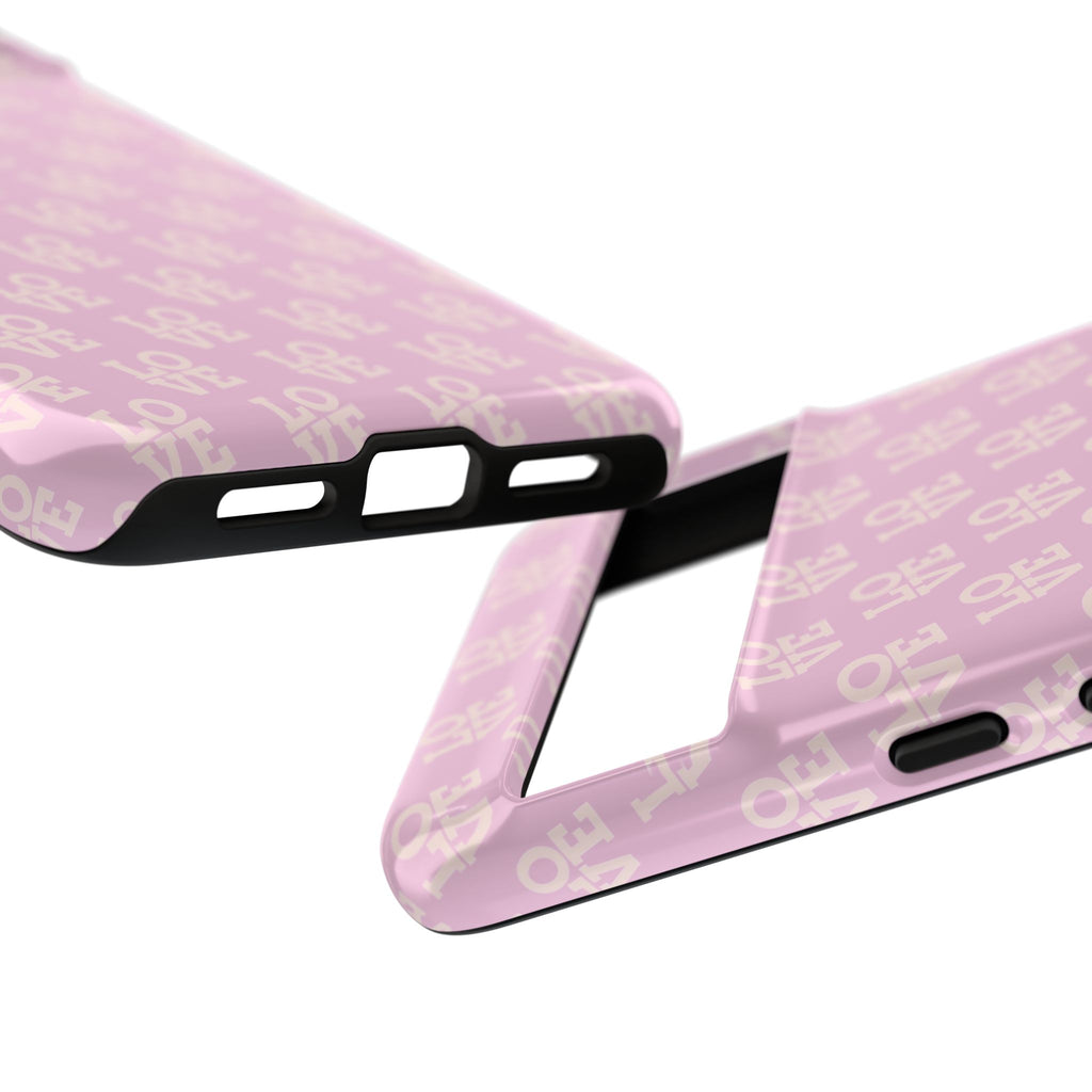 LOVE Pink Tough Phone Case for iPhone, Galaxy, or Google Pixel