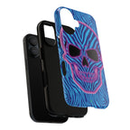 Neon Zebra Skull Tough Phone Case for iPhone, Galaxy, or Google Pixel