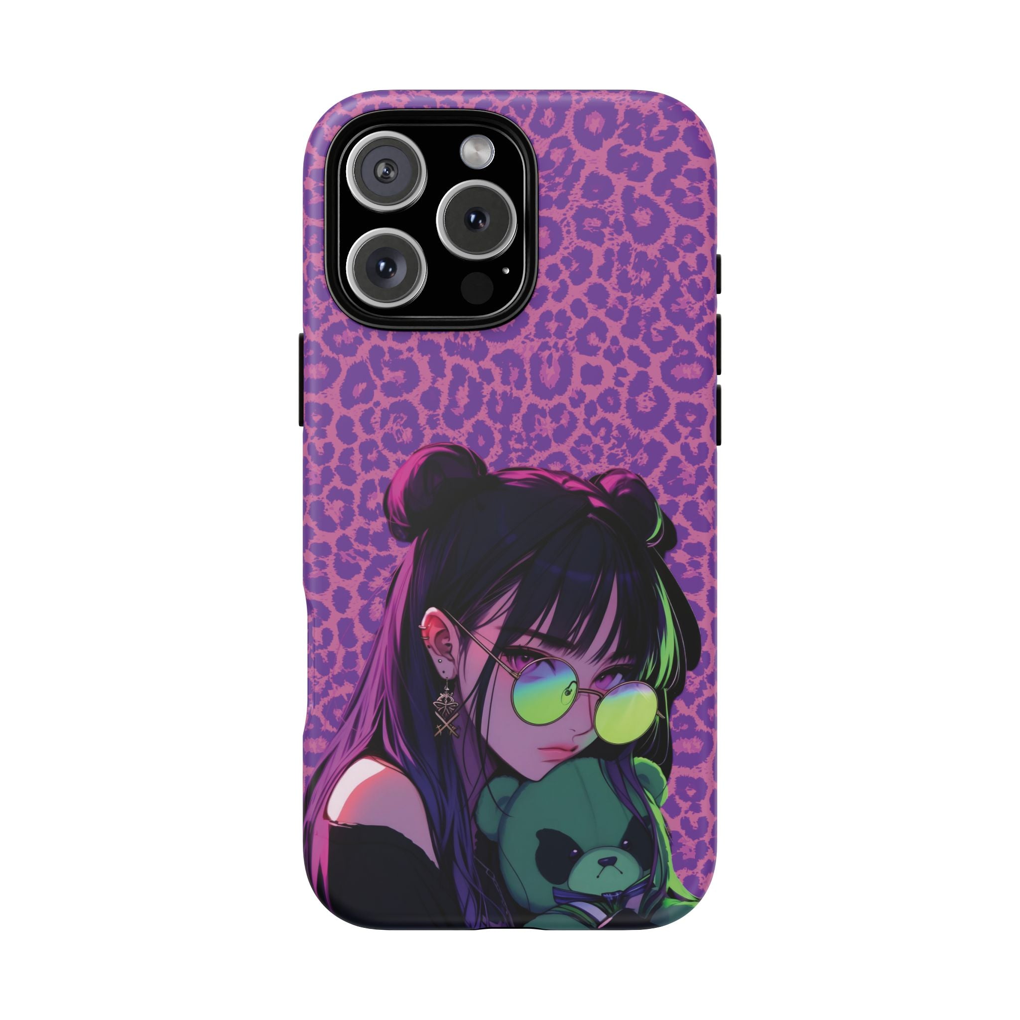 Purple Pink Leopard Kz iPhone, Galaxy and Google Tough Cases