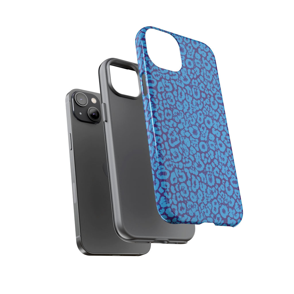 Blue Purple Leopard Tough Phone Case iPhone, Galaxy, or Google Pixel