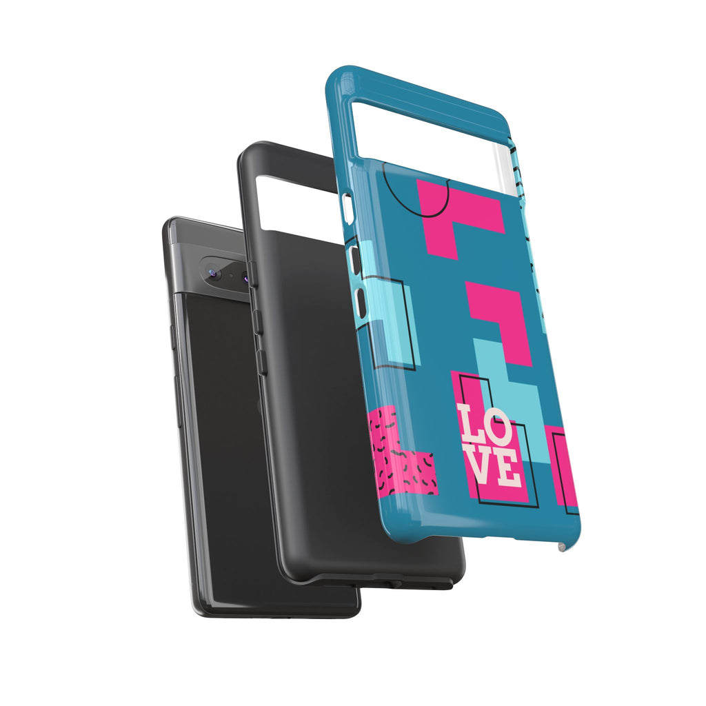 LOVE Teal Green Tough Phone Case for iPhone, Galaxy, or Google Pixel