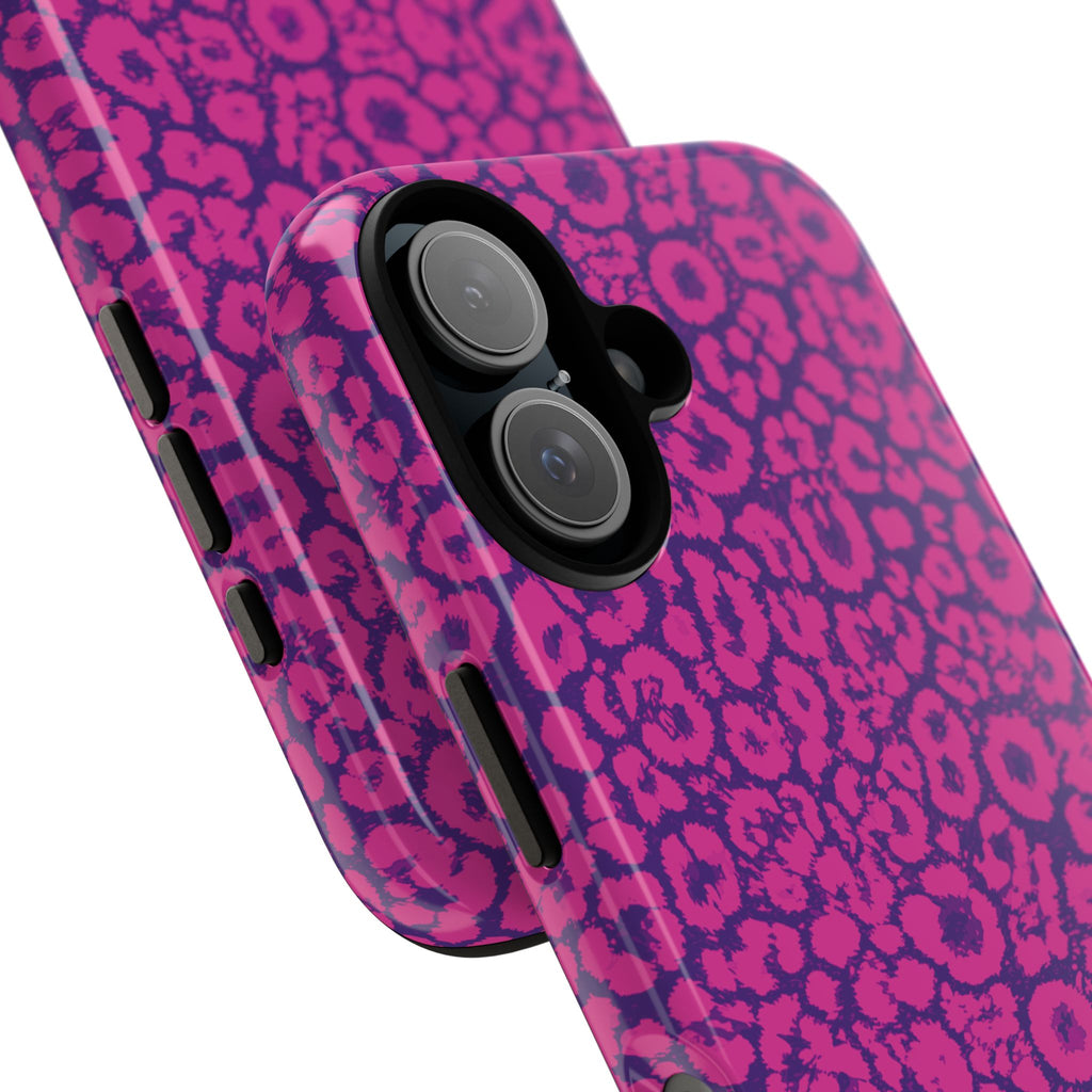 Pink Purple Leopard Tough Phone Case iPhone, Galaxy and Google Pixel