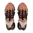 Neon Pink Lime Green Zebra Men's Mesh Sneakers
