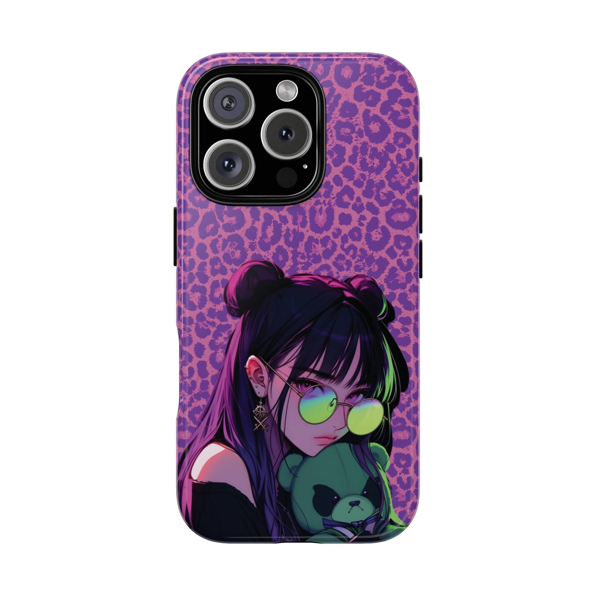 Purple Pink Leopard Kz iPhone, Galaxy and Google Tough Cases