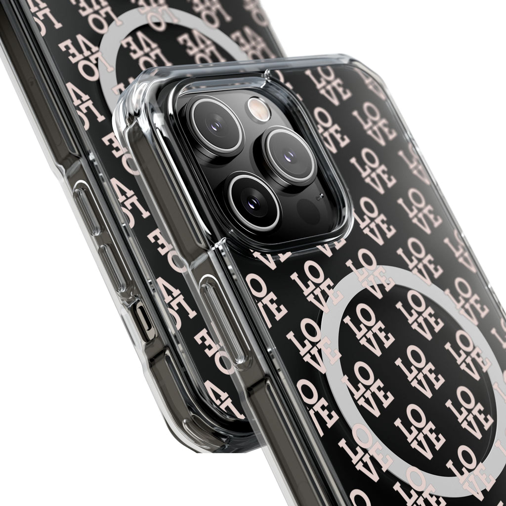 LOVE Magnetic iPhone 14, 15, 16 Series Clear Impact Cases