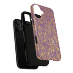 Vibrant Purple Gold Zebra Tough Phone Case iPhone, Galaxy, or Google Pixel