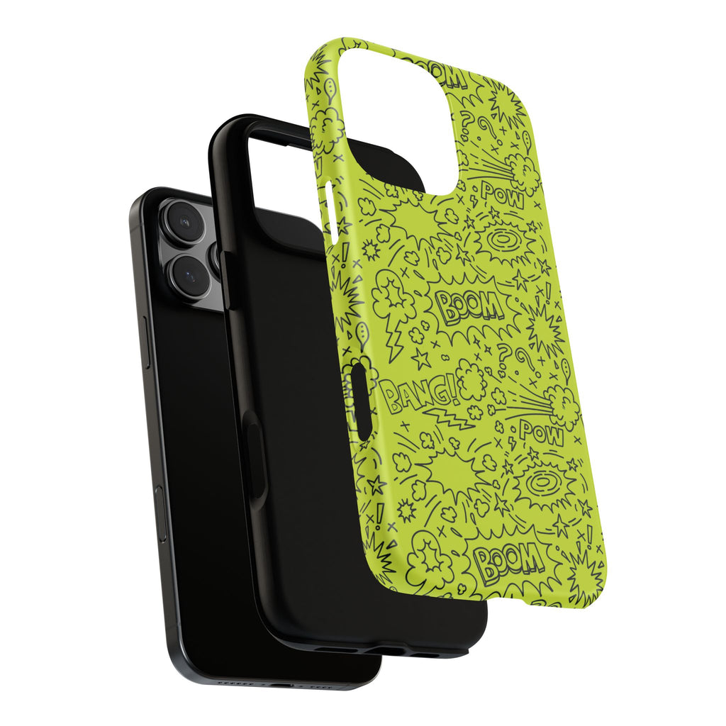Neon Lime Wow Tough Case for iPhone, Galaxy, or Google Pixel