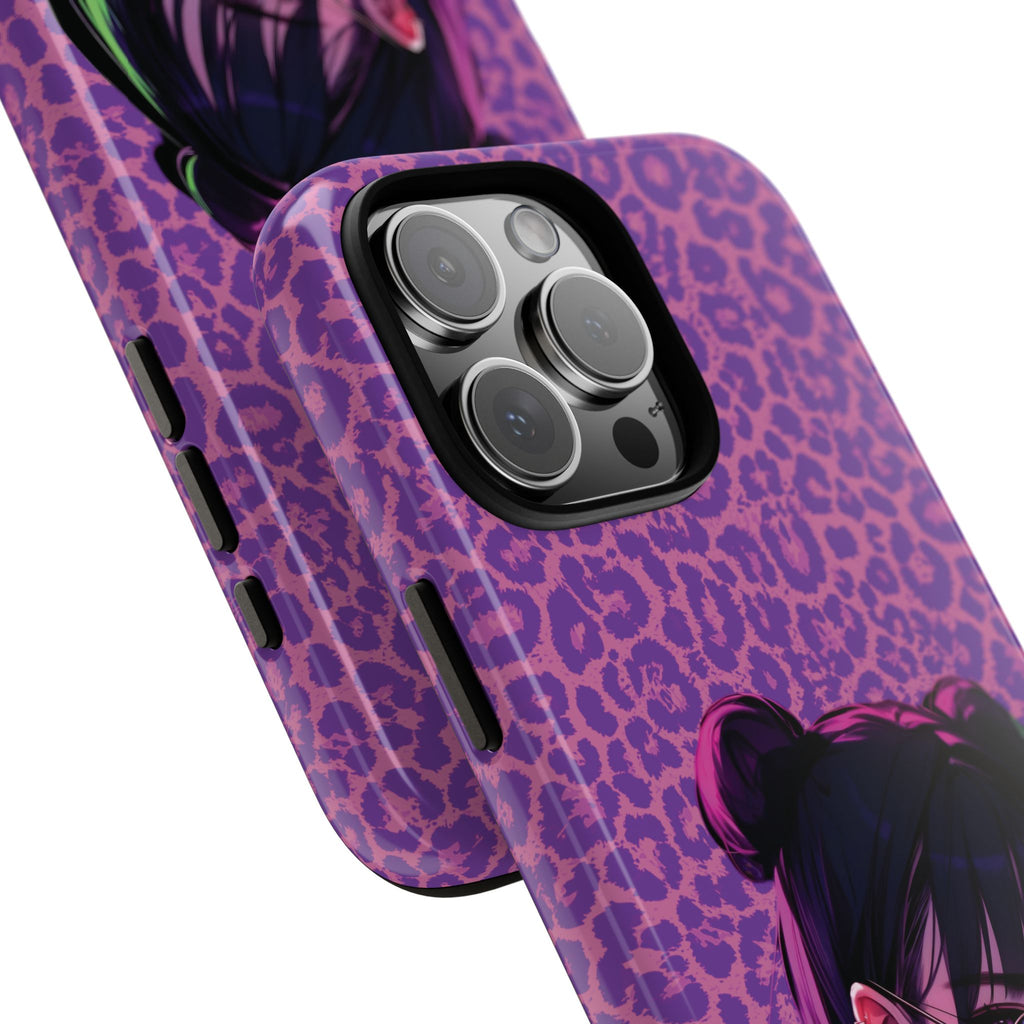 Purple Pink Leopard Kz iPhone, Galaxy and Google Tough Cases