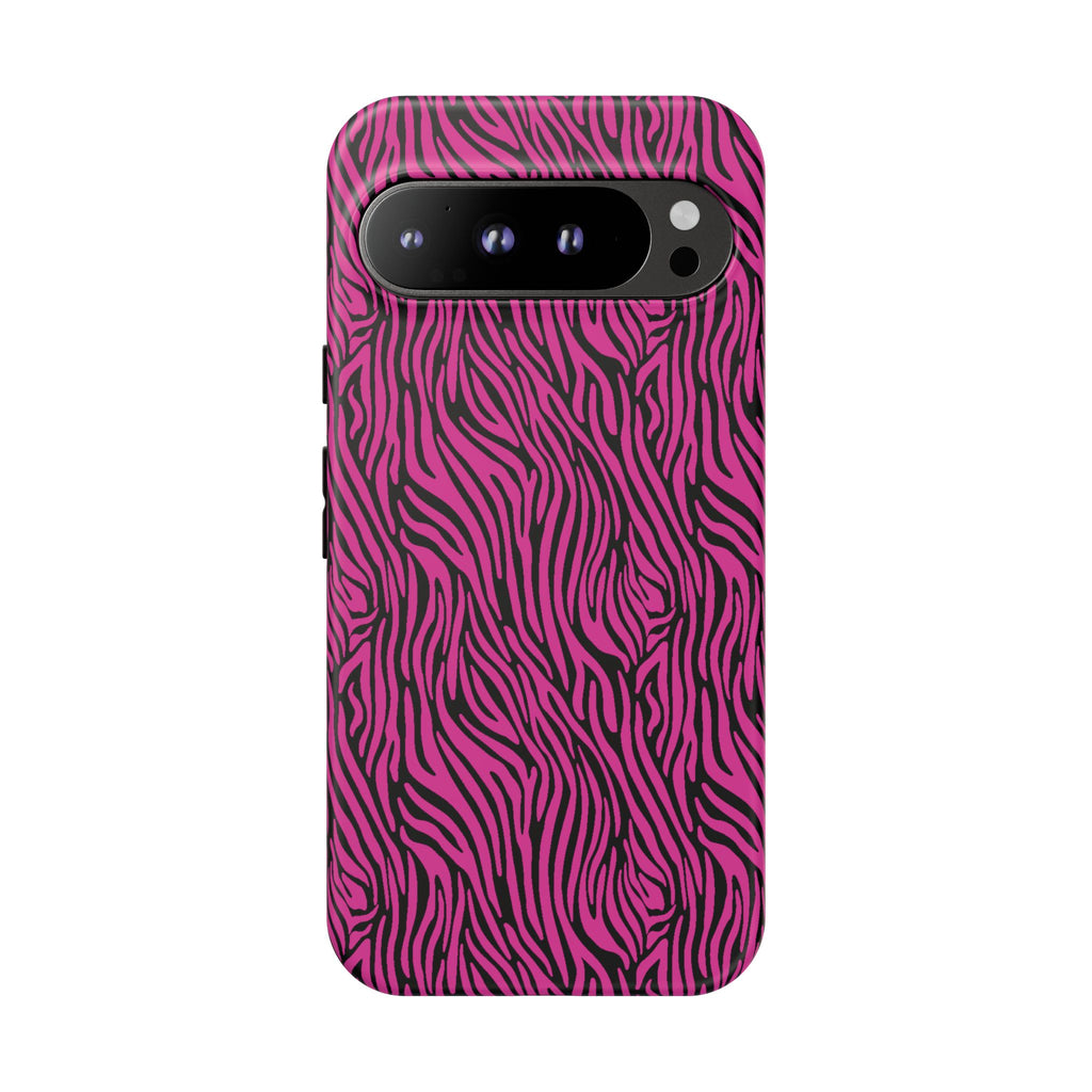 Pink Zebra Tough Phone Case for iPhone, Galaxy, or Google Pixel