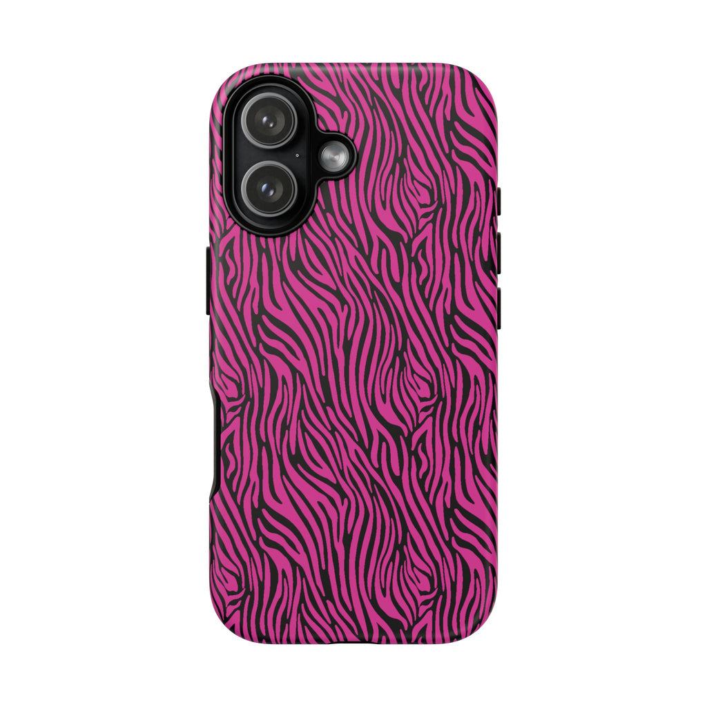 Pink Zebra Tough Phone Case for iPhone, Galaxy, or Google Pixel