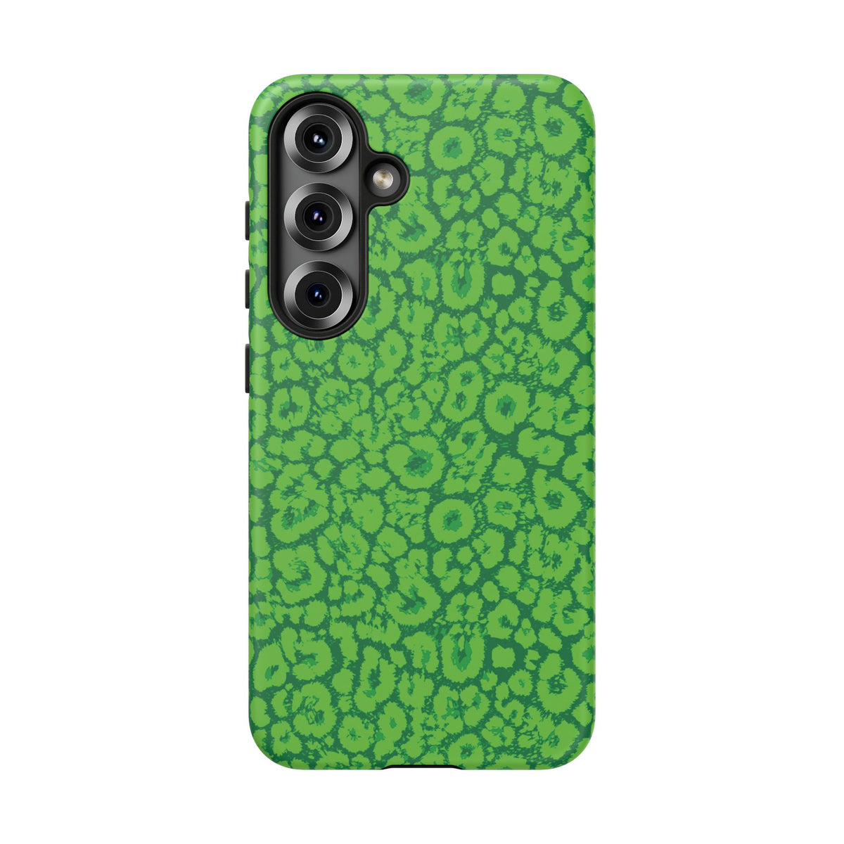Neon Green Leopard Tough Phone Case for iPhone, Galaxy, or Google Pixel