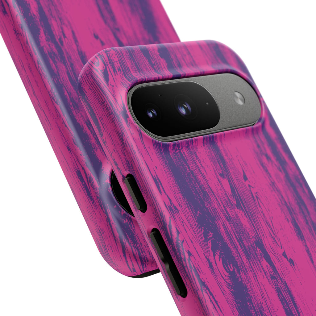 Pink Purple Wood Tough Phone Case iPhone, Galaxy, or Google Pixel
