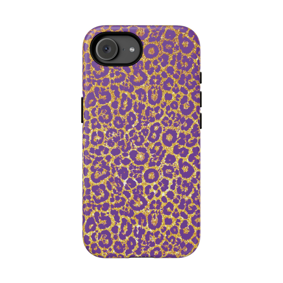 Purple Gold Leopard Tough Phone Case for iPhone, Galaxy, or Google Pixel