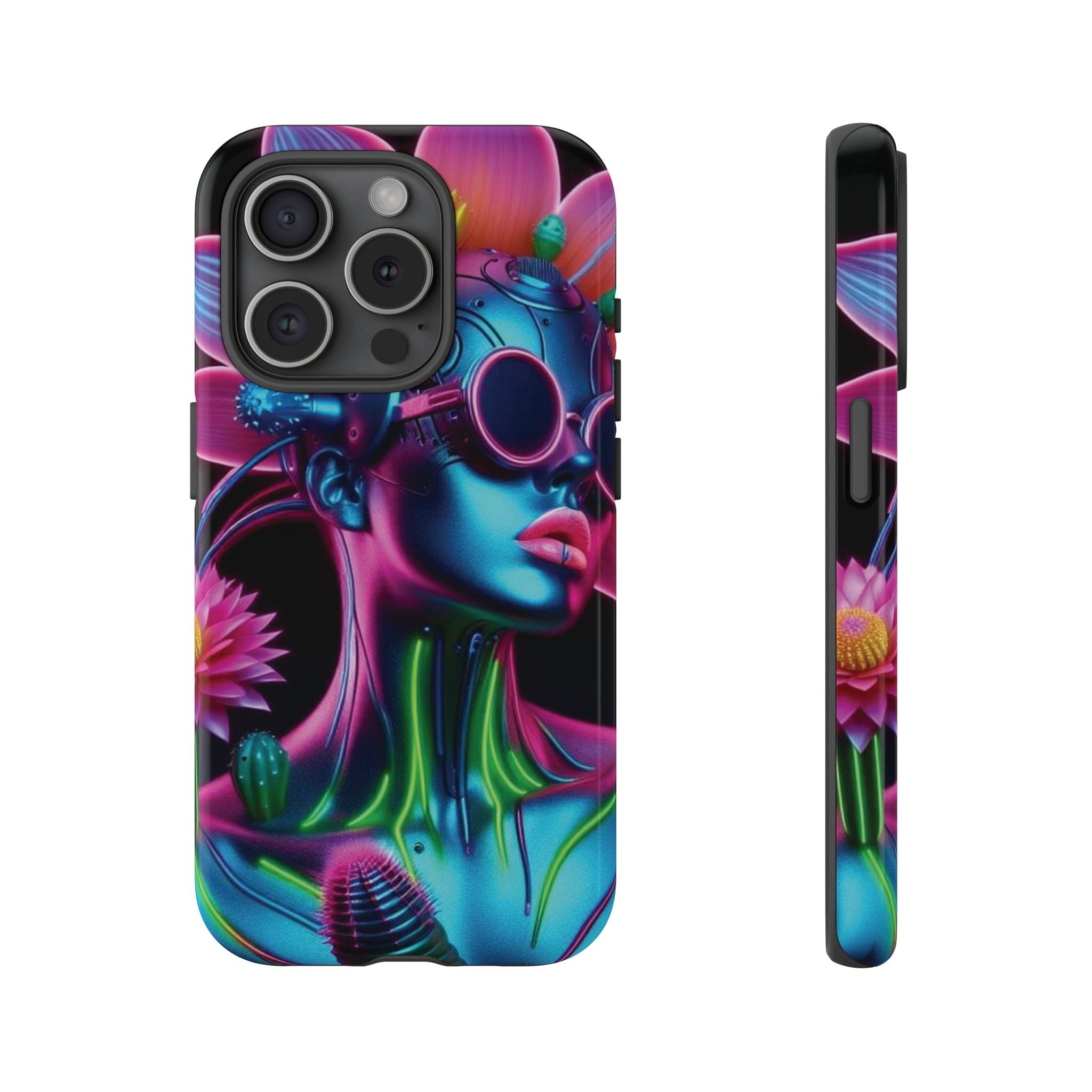 Neon Androgen Cactus Flower Tough Phone Case for iPhone, Galaxy, or Google Pixel