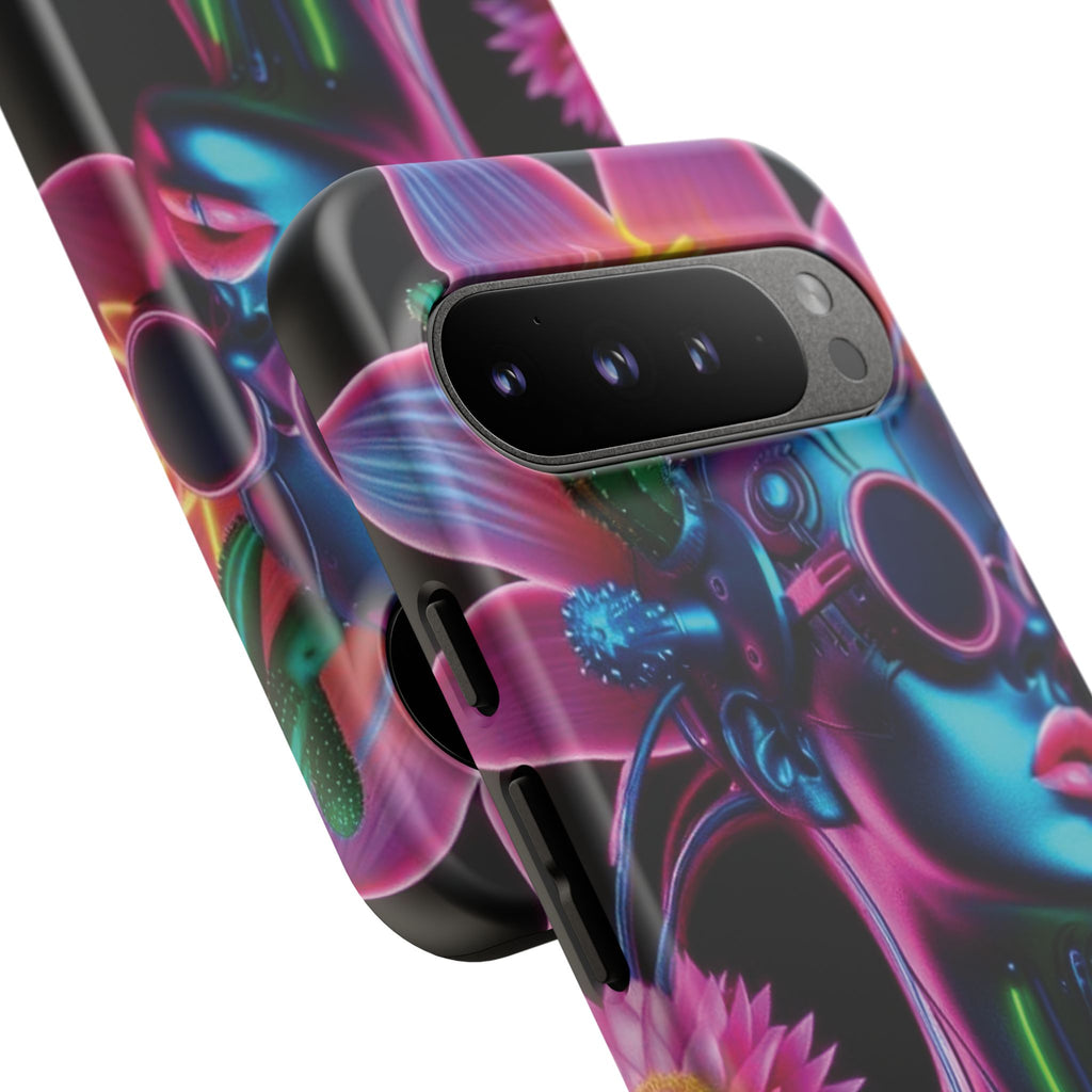 Neon Androgen Cactus Flower Tough Phone Case for iPhone, Galaxy, or Google Pixel