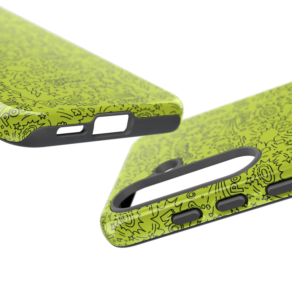 Neon Lime Wow Tough Case for iPhone, Galaxy, or Google Pixel