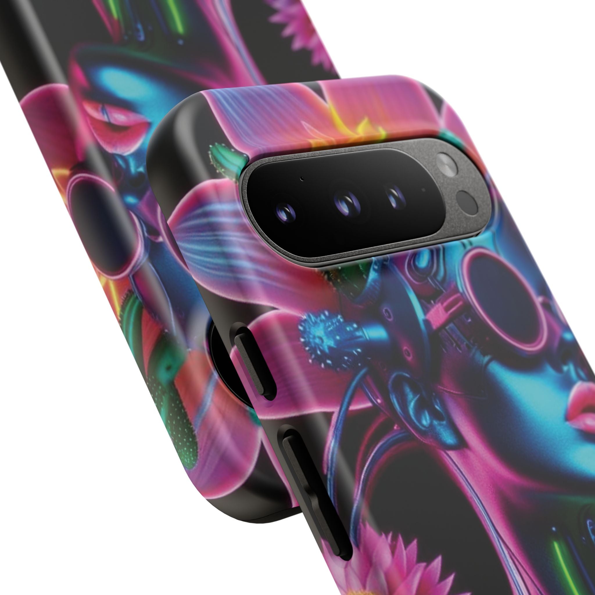 Neon Androgen Cactus Flower Tough Phone Case for iPhone, Galaxy, or Google Pixel
