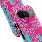 Retro Love Pink Leopard RG Tough Phone Case for iPhone, Galaxy, or Google Pixel