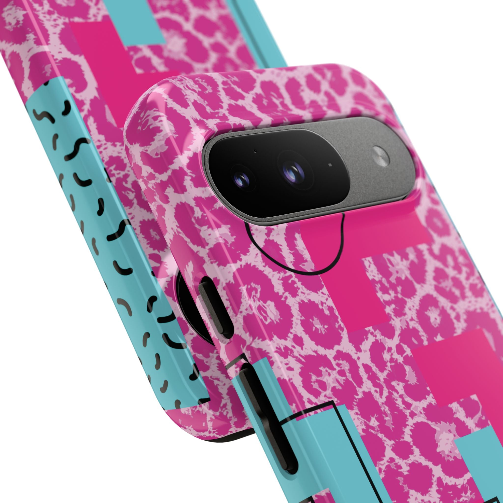 Retro Love Pink Leopard RG Tough Phone Case for iPhone, Galaxy, or Google Pixel
