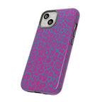 Pink Blue Leopard Tough Phone Case iPhone, Galaxy, or Google Pixel