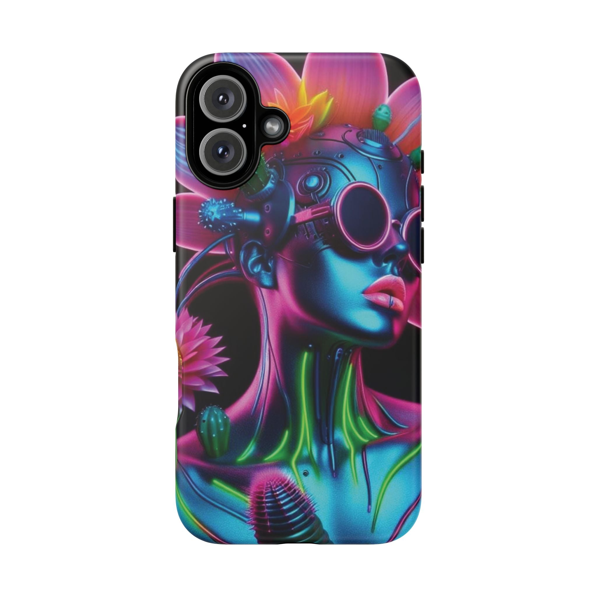 Neon Androgen Cactus Flower Tough Phone Case for iPhone, Galaxy, or Google Pixel
