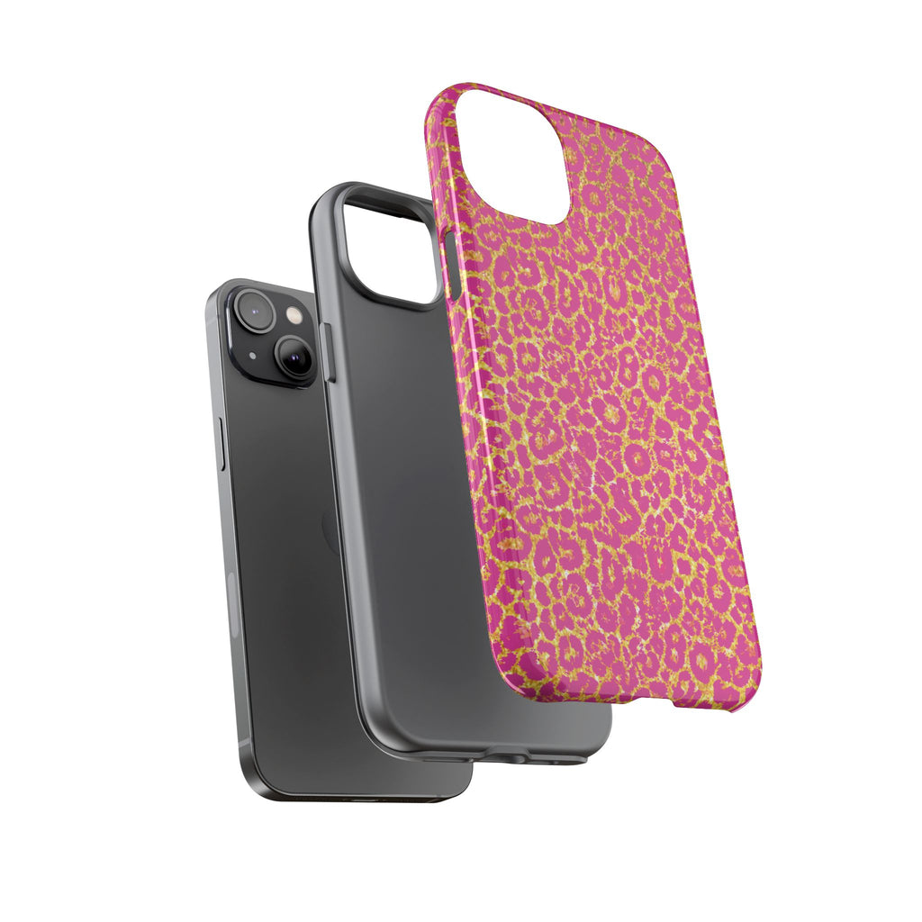 Pink Gold Leopard Tough Case for iPhone, Galaxy, or Google Pixel