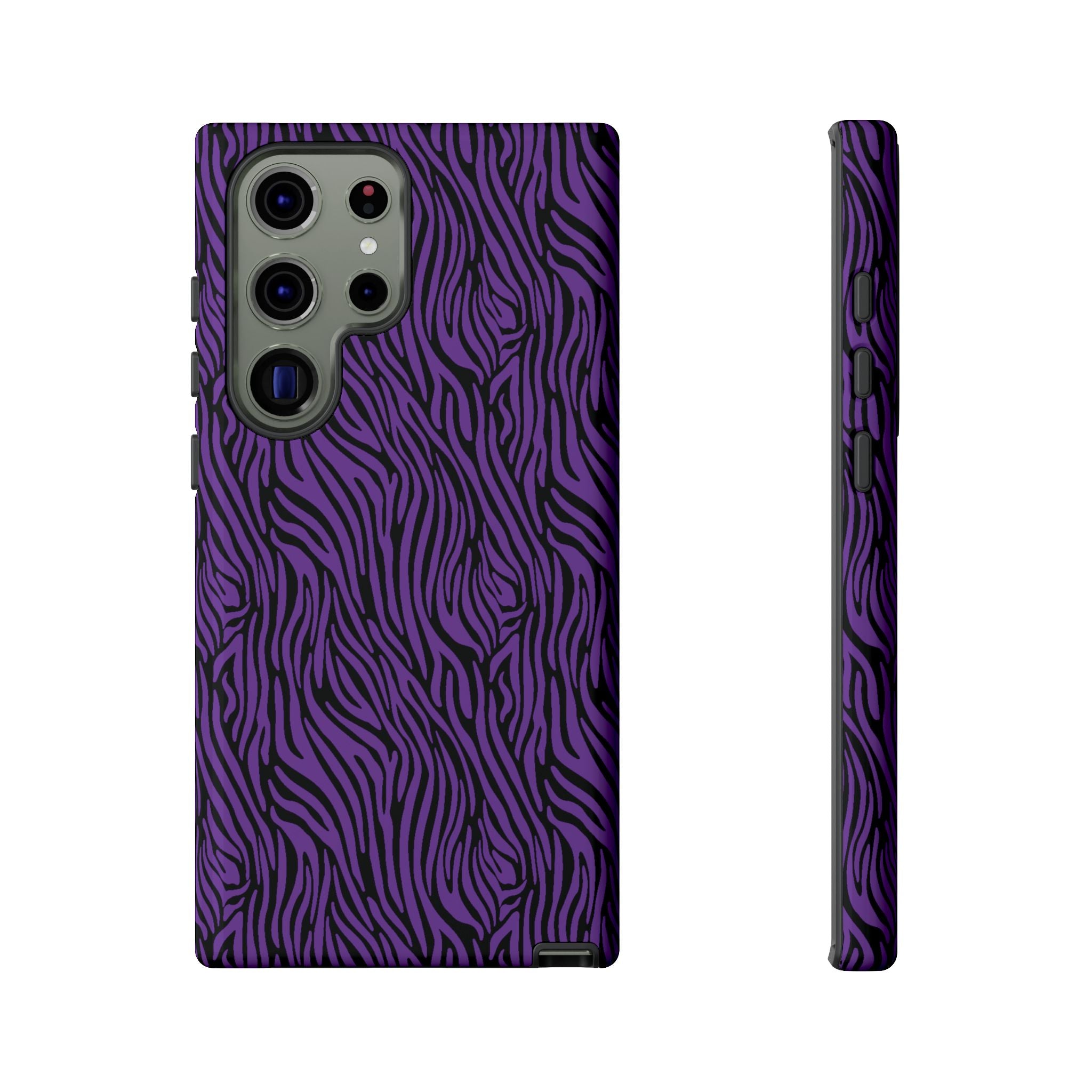 Purple Zebra Tough Phone Case for iPhone, Galaxy, or Google Pixel