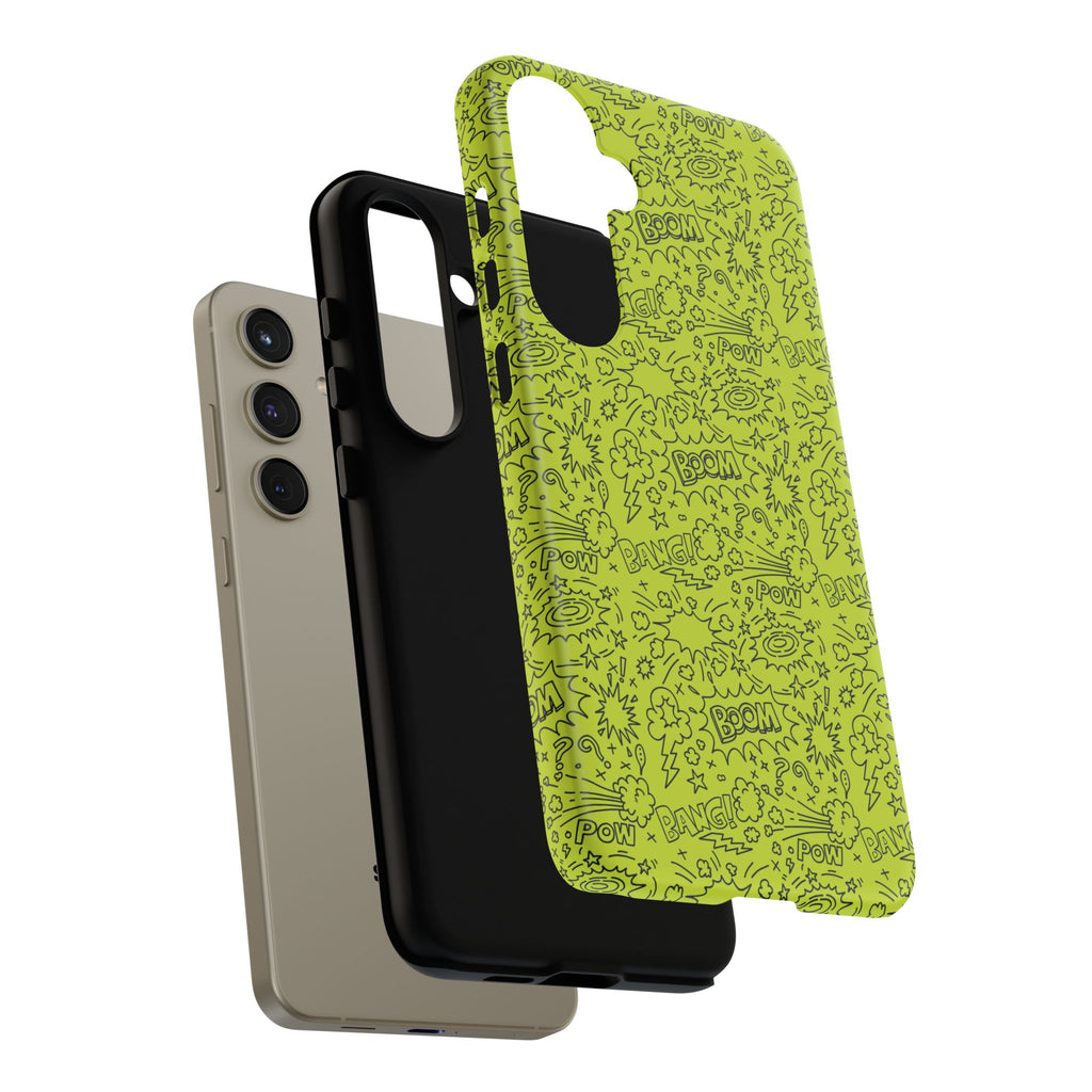 Neon Lime Wow Tough Case for iPhone, Galaxy, or Google Pixel