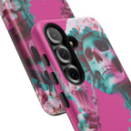 Neon Pink Skeleton Tough Phone Case for iPhone, Galaxy and Google Pixel