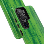 Neon Green Wood Print Tough Phone Case iPhone, Galaxy, or Google Pixel