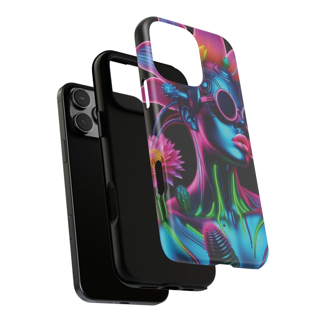Neon Androgen Cactus Flower Tough Phone Case for iPhone, Galaxy, or Google Pixel