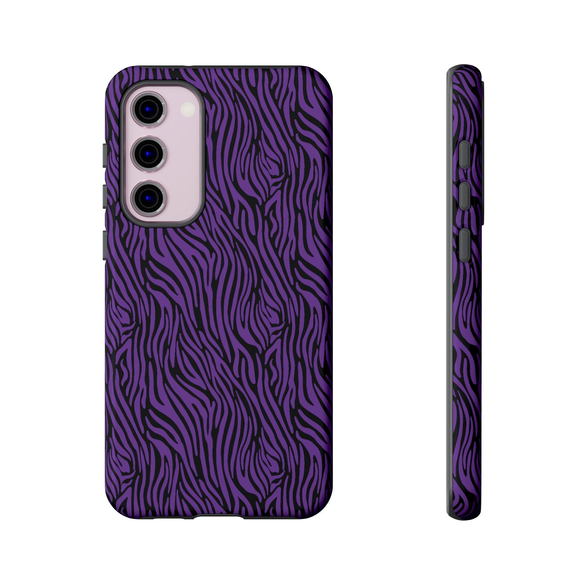 Purple Zebra Tough Phone Case for iPhone, Galaxy, or Google Pixel