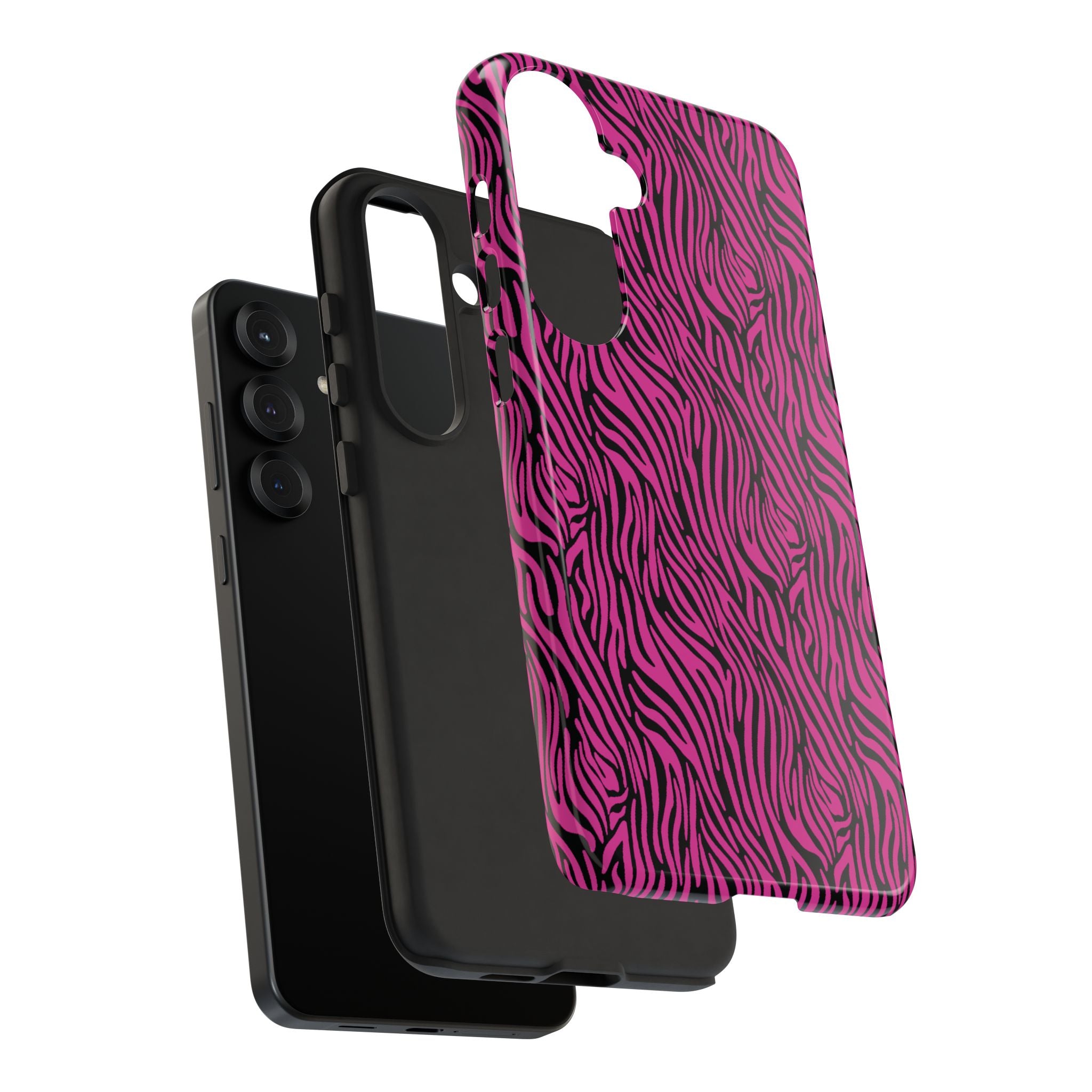 Pink Zebra Tough Phone Case for iPhone, Galaxy, or Google Pixel