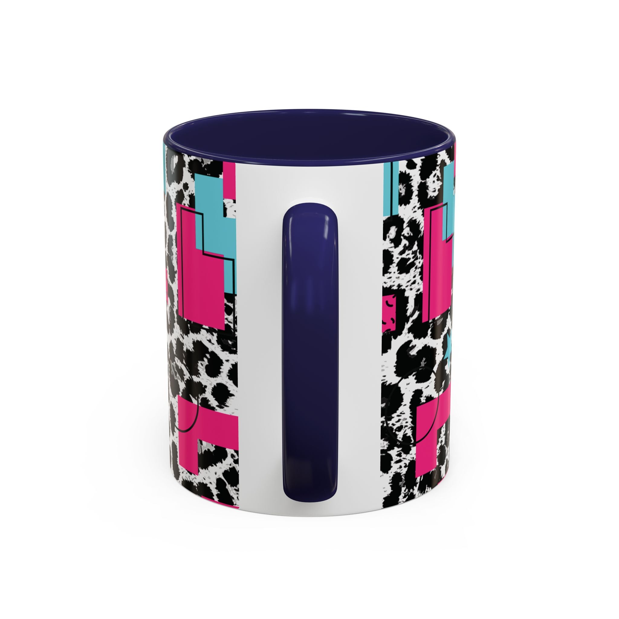 Retro Vibes Love Blocks Leopard Print Coffee Mug Kitchen Decor, Gift