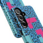 LOVE Blue Leopard 80s Vibe Tough Case for iPhone, Galaxy, or Google Pixel