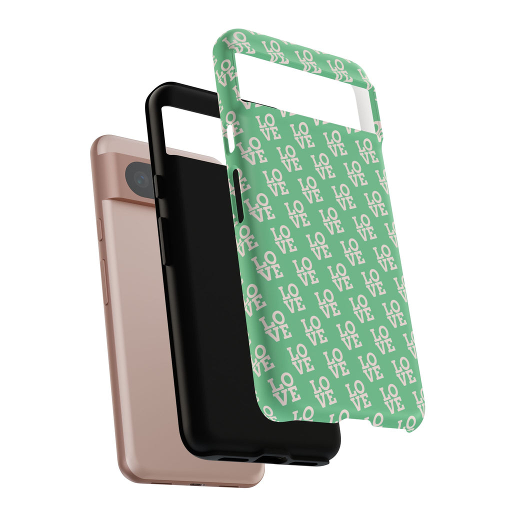 LOVE Aqua Tough Phone Case for iPhone, Galaxy, or Google Pixel