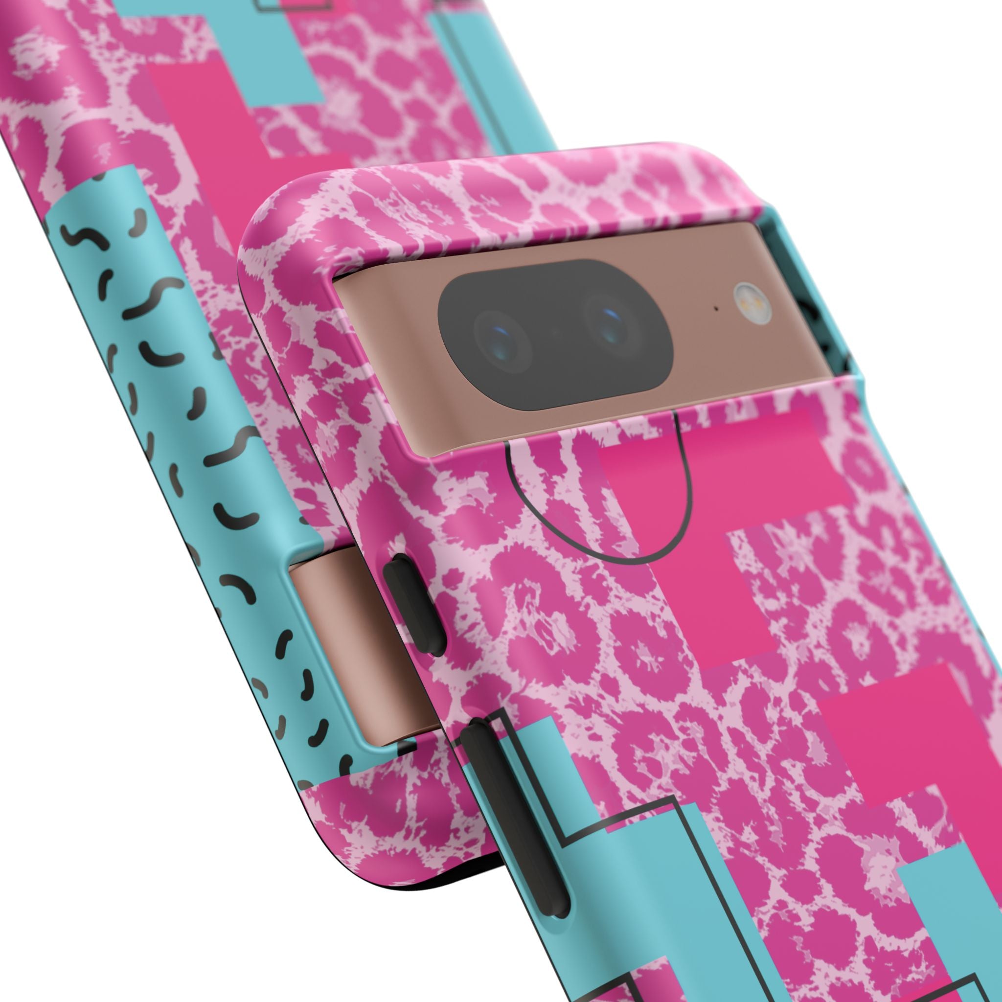 Retro Love Pink Leopard RG Tough Phone Case for iPhone, Galaxy, or Google Pixel