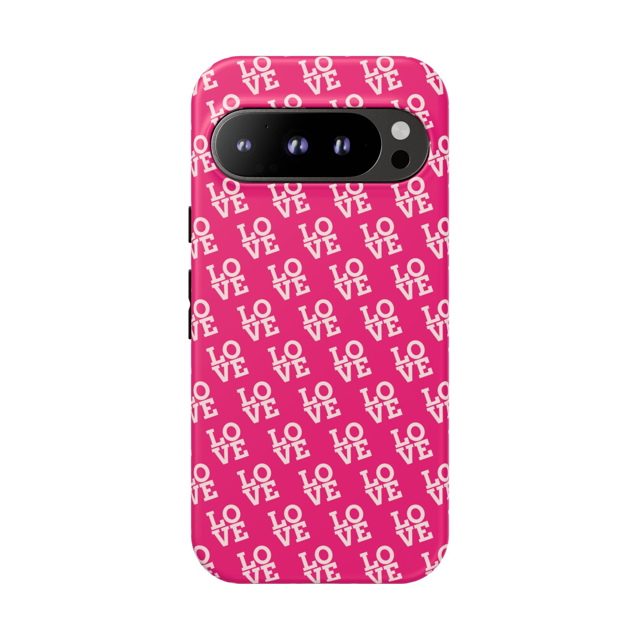 Vibrant Pink LOVE Tough Case iPhone, Galaxy, or Google Pixel