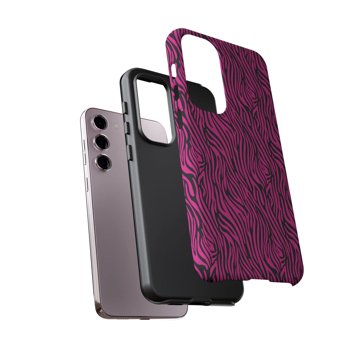 Pink Zebra Tough Phone Case for iPhone, Galaxy, or Google Pixel