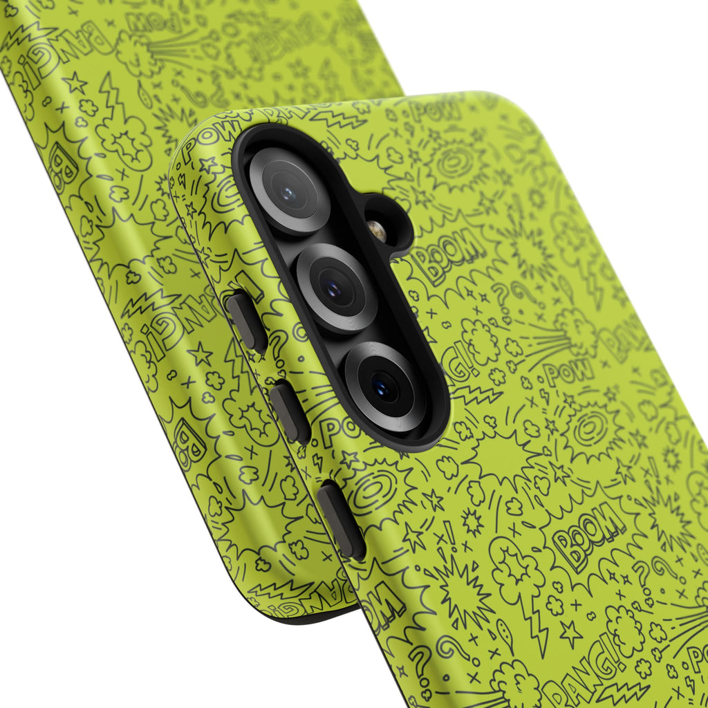 Neon Lime Wow Tough Case for iPhone, Galaxy, or Google Pixel