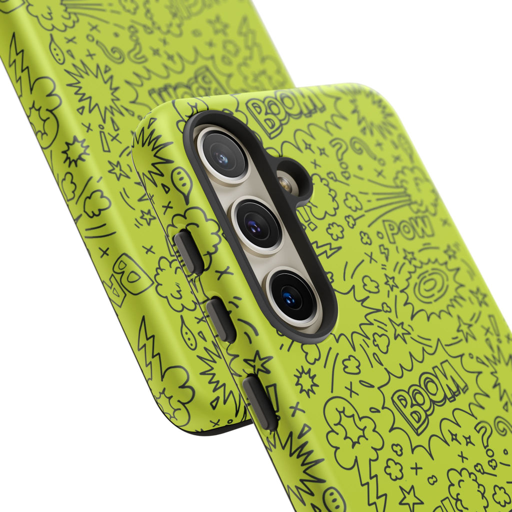 Neon Lime Wow Tough Case for iPhone, Galaxy, or Google Pixel