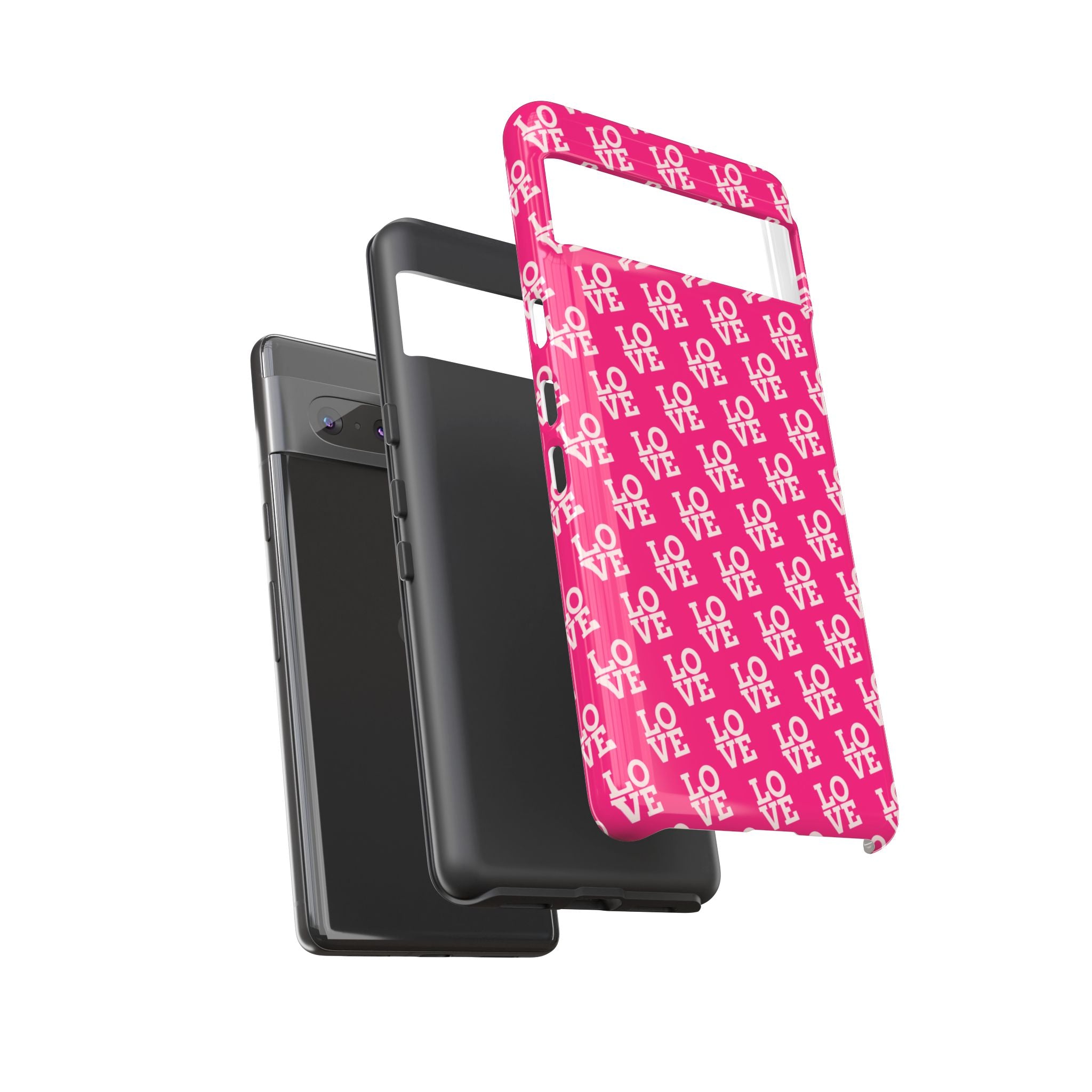 Vibrant Pink LOVE Tough Case iPhone, Galaxy, or Google Pixel