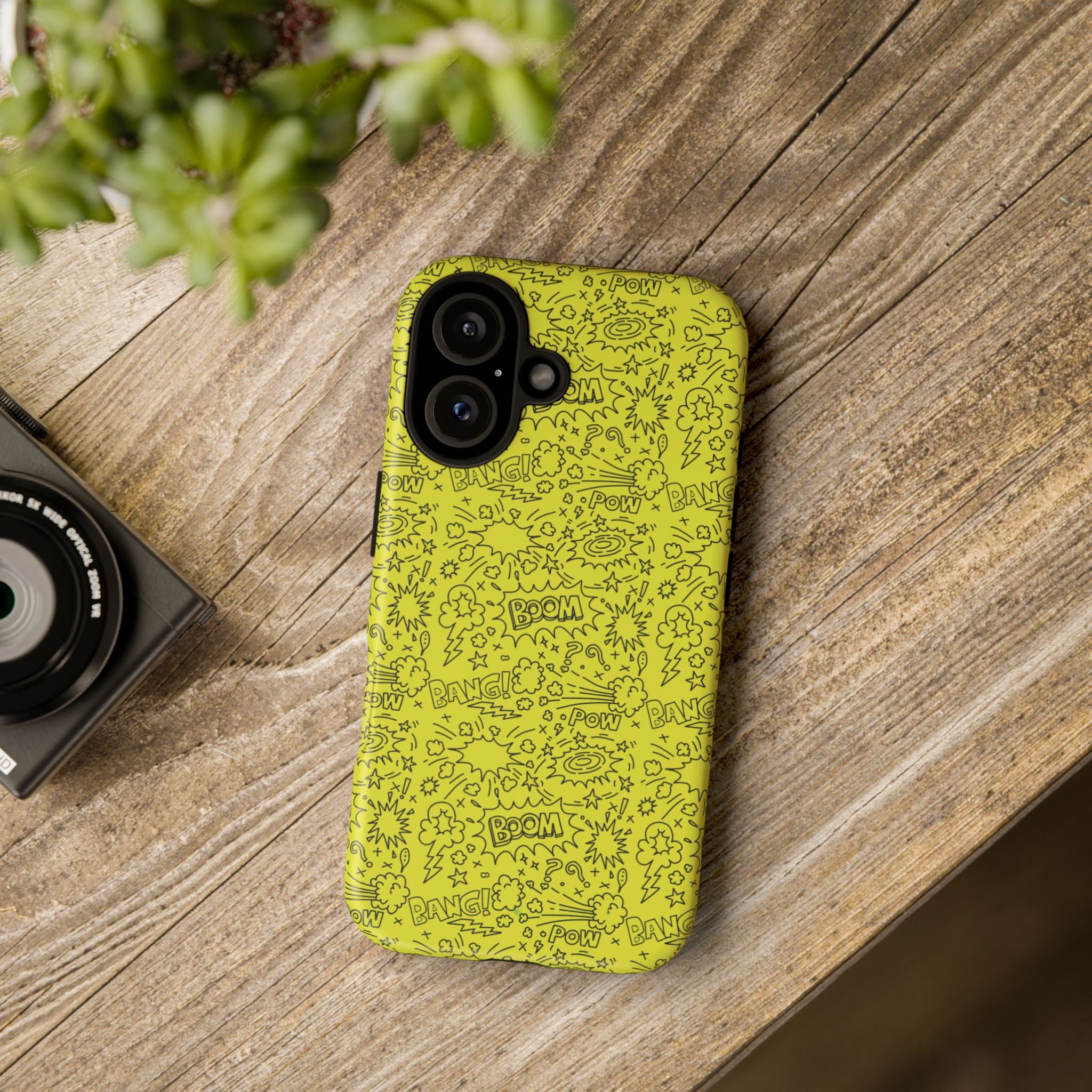 Neon Yellow Wow RG Tough Phone Case for iPhone, Galaxy, or Google Pixel