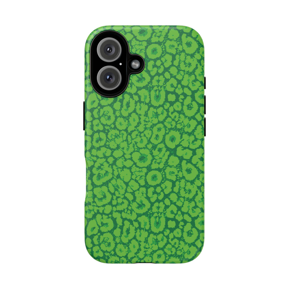 Neon Green Leopard Tough Phone Case for iPhone, Galaxy, or Google Pixel