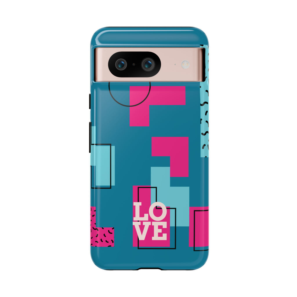 LOVE Teal Green Tough Phone Case for iPhone, Galaxy, or Google Pixel