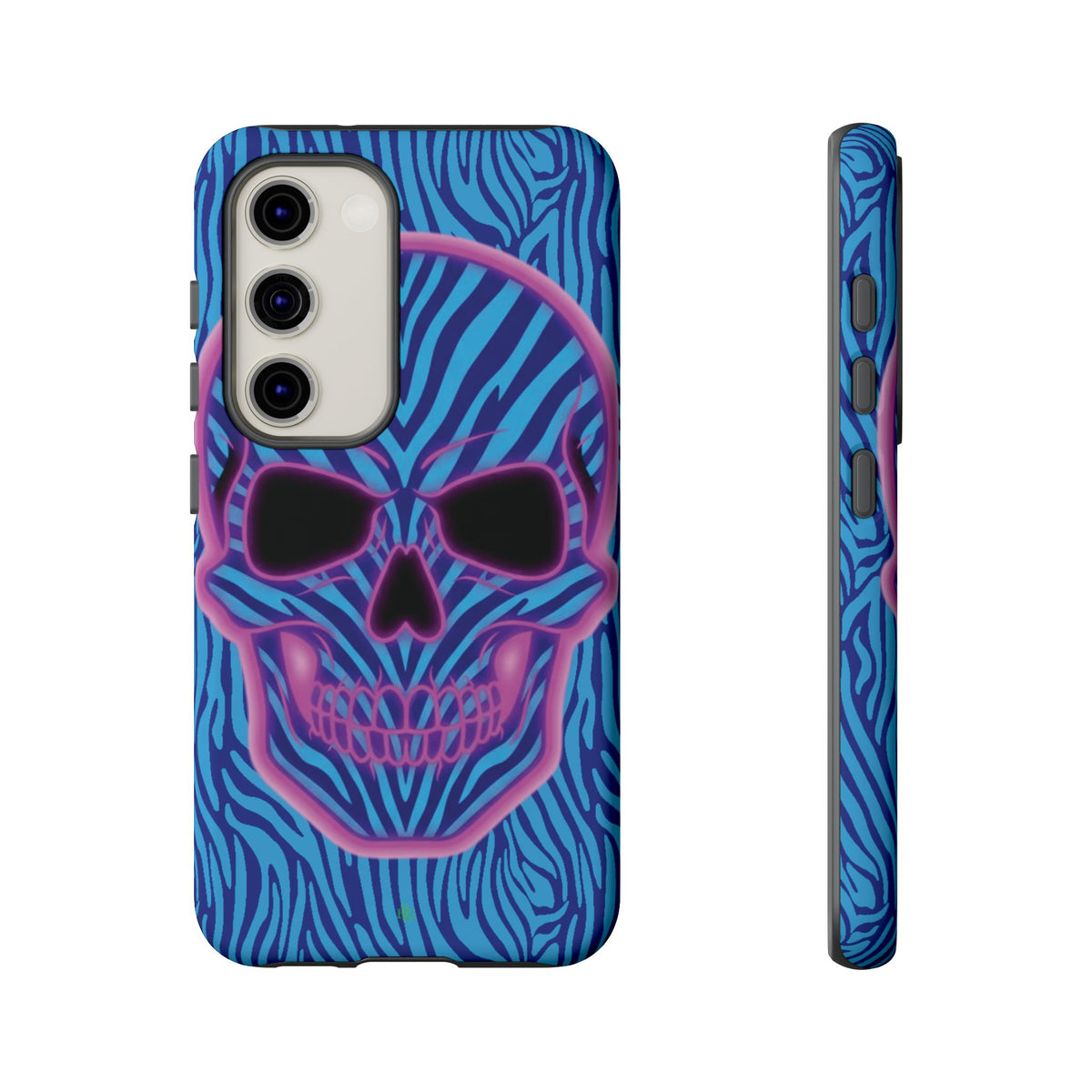Neon Zebra Skull Tough Phone Case for iPhone, Galaxy, or Google Pixel